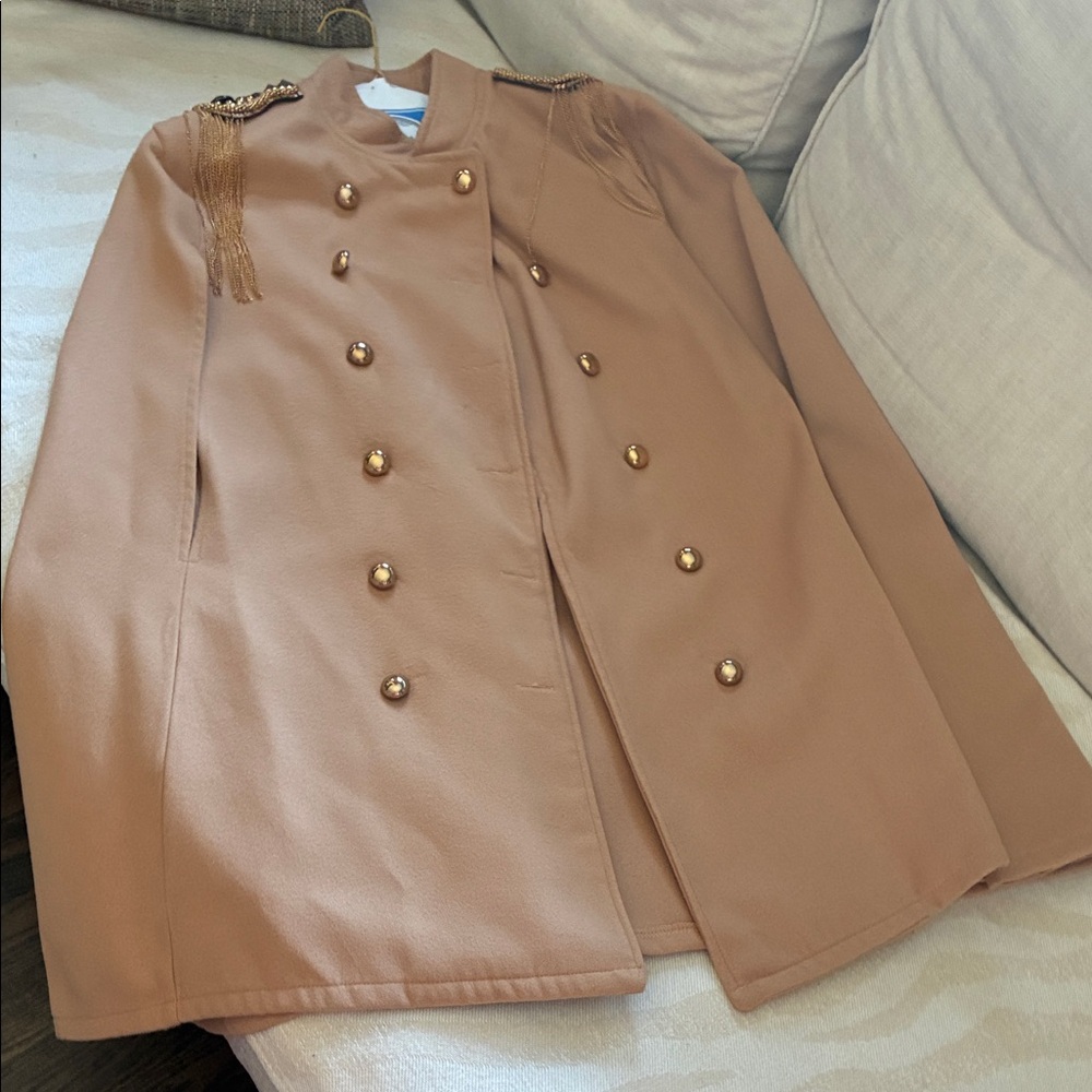 Women's Tan Double-Breasted Jacket